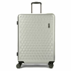 Rock Allure 4 Wheel Large Suitcase - 77cm -UK Suitcase Sales 2024 Large Suitcase Allure Silver TR 0192 SI Front copy 45062.1660128904