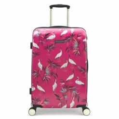 Sara Miller 4 Wheel Medium Suitcase - 67cm -UK Suitcase Sales 2024 SMH0102 008 Sara Miller Medium 4W Trolley Pink Heron 1 14124.1695399327